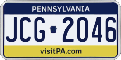 PA license plate JCG2046