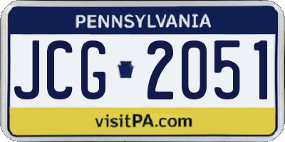 PA license plate JCG2051