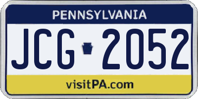 PA license plate JCG2052