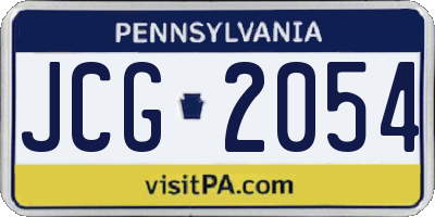 PA license plate JCG2054