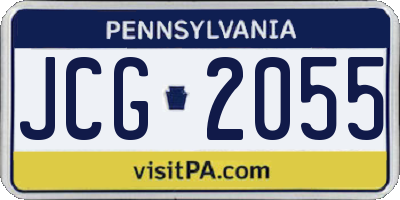 PA license plate JCG2055