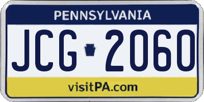 PA license plate JCG2060