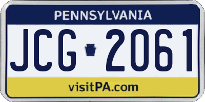 PA license plate JCG2061