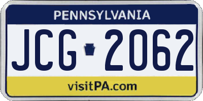 PA license plate JCG2062