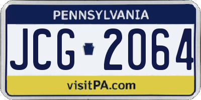 PA license plate JCG2064