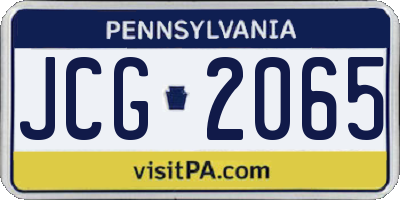 PA license plate JCG2065