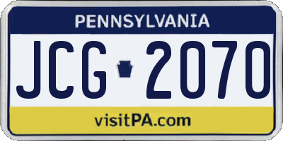 PA license plate JCG2070