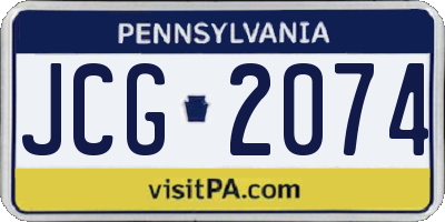 PA license plate JCG2074