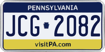 PA license plate JCG2082