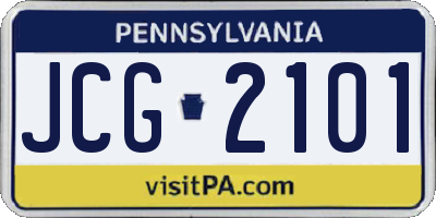 PA license plate JCG2101