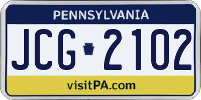 PA license plate JCG2102
