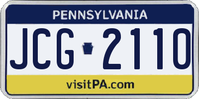 PA license plate JCG2110