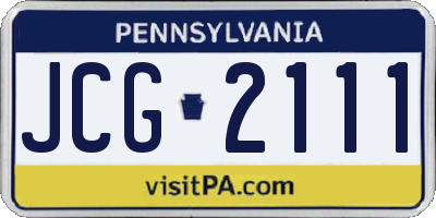 PA license plate JCG2111