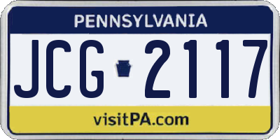 PA license plate JCG2117
