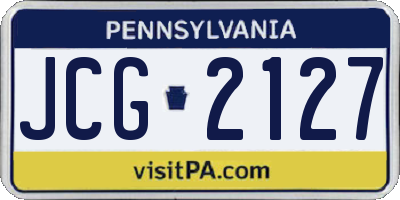PA license plate JCG2127