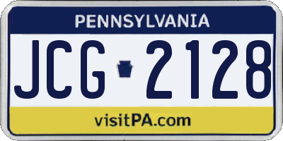PA license plate JCG2128