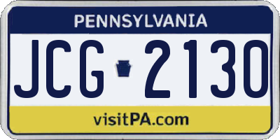 PA license plate JCG2130