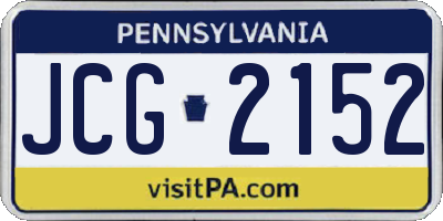 PA license plate JCG2152