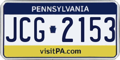 PA license plate JCG2153