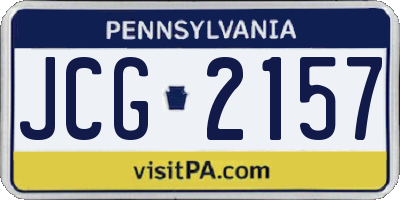 PA license plate JCG2157