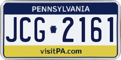 PA license plate JCG2161