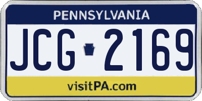 PA license plate JCG2169