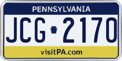 PA license plate JCG2170
