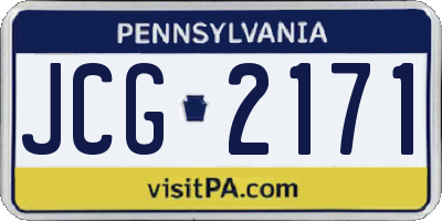 PA license plate JCG2171
