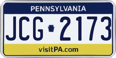 PA license plate JCG2173