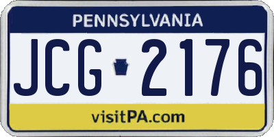 PA license plate JCG2176
