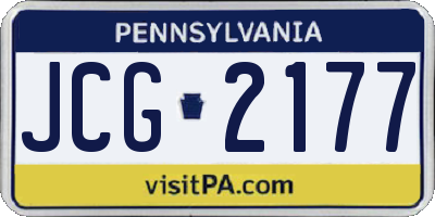 PA license plate JCG2177