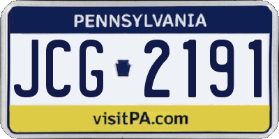 PA license plate JCG2191