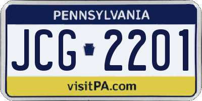 PA license plate JCG2201