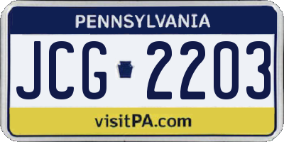 PA license plate JCG2203