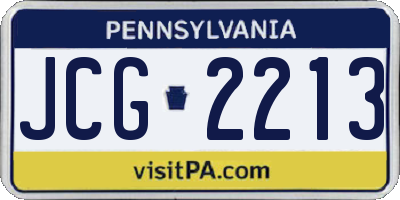 PA license plate JCG2213
