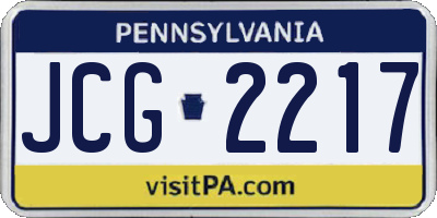 PA license plate JCG2217