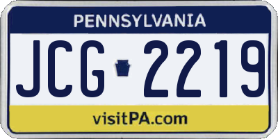 PA license plate JCG2219