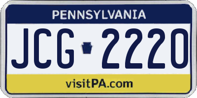 PA license plate JCG2220