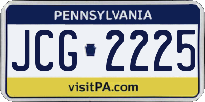 PA license plate JCG2225