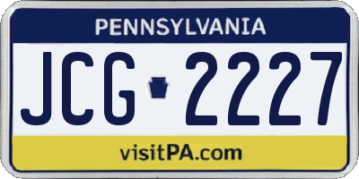 PA license plate JCG2227
