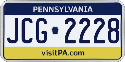 PA license plate JCG2228
