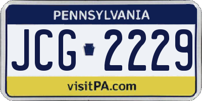 PA license plate JCG2229