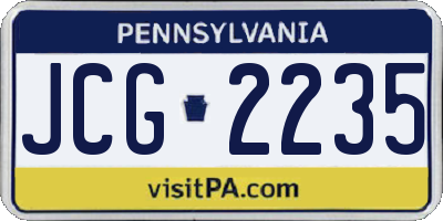 PA license plate JCG2235