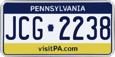 PA license plate JCG2238