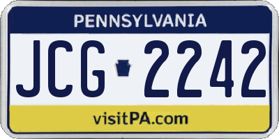 PA license plate JCG2242