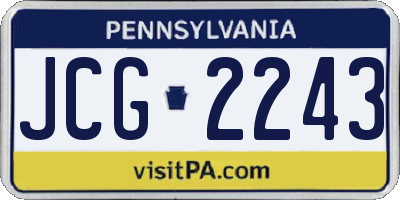 PA license plate JCG2243