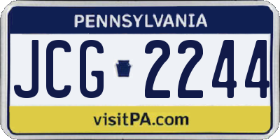PA license plate JCG2244