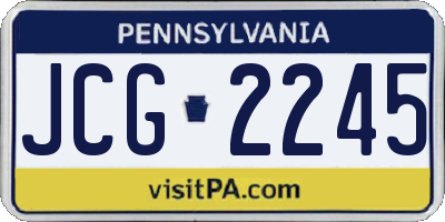 PA license plate JCG2245