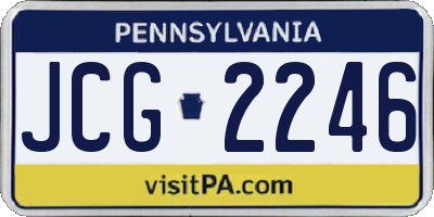 PA license plate JCG2246