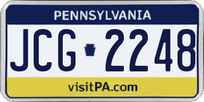 PA license plate JCG2248